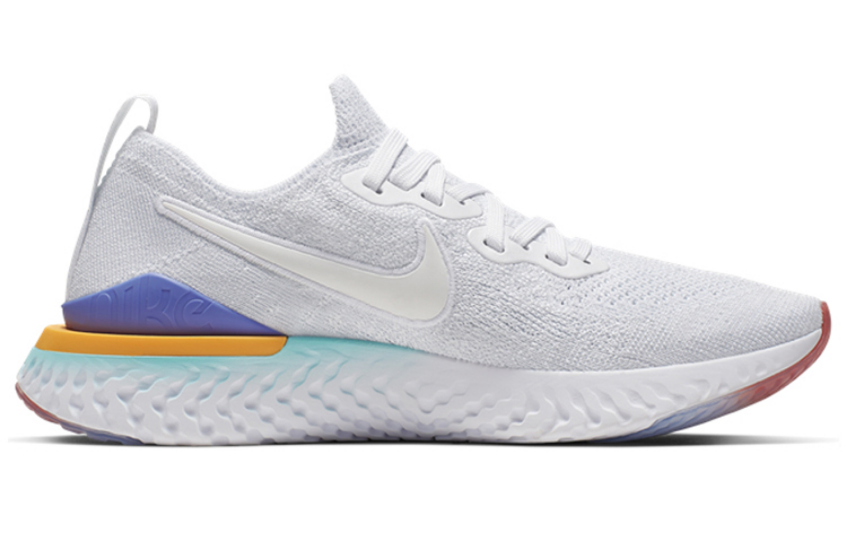 Фото № 2 с приближением к товару «‎Nike Epic React Flyknit 2 White Hyper Jade Ember Glow (W)»