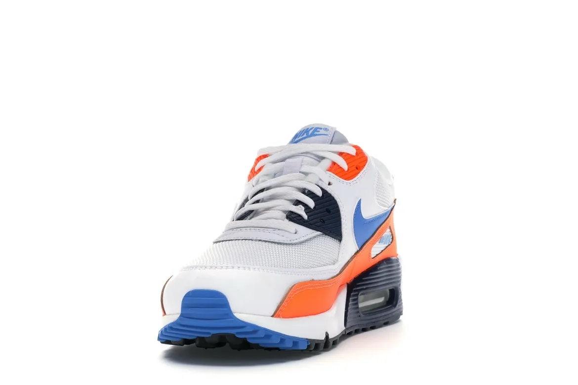 Фото № 4 с приближением к товару «‎Nike Air Max 90 White Photo Blue Total Orange»
