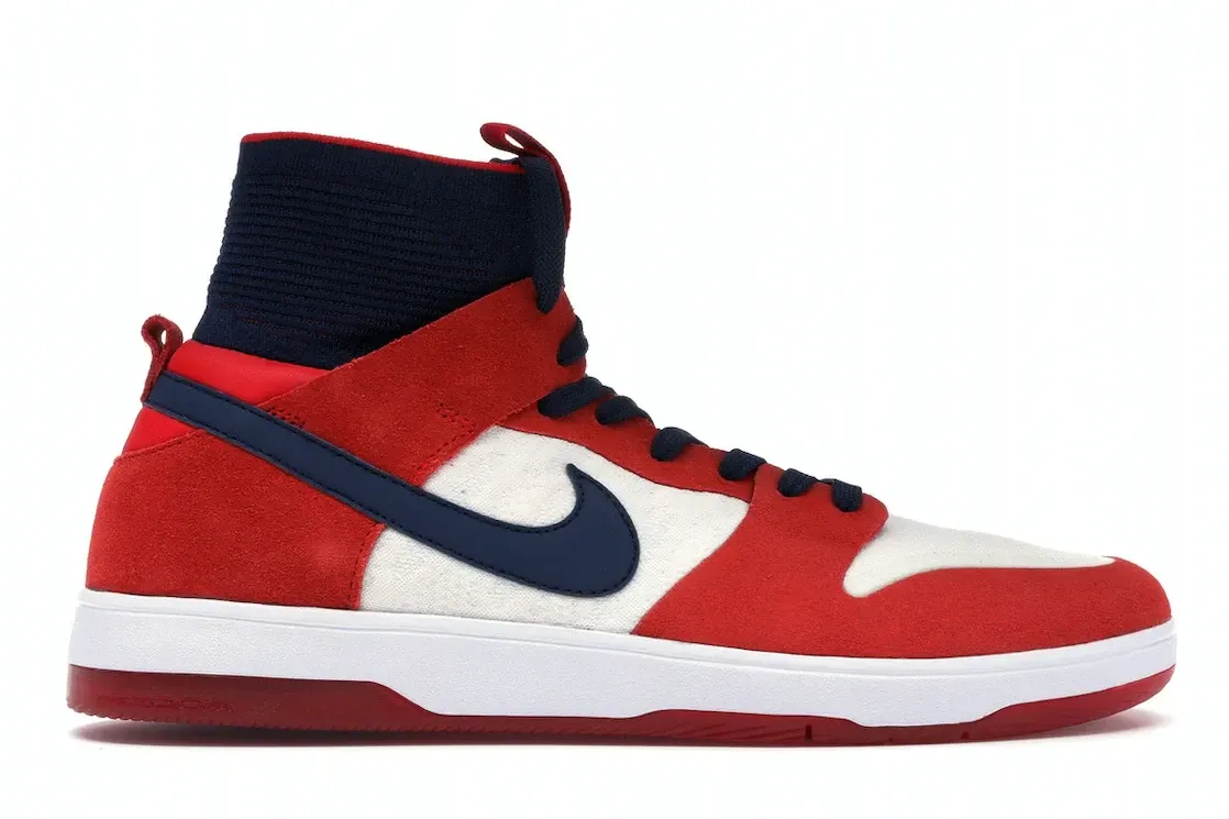 Фото № 1 с приближением к товару «‎Nike SB Dunk High Elite Red Navy White»