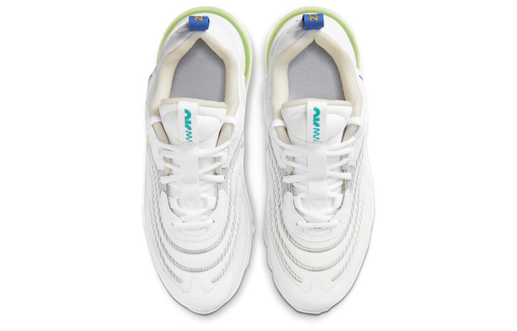 Фото № 4 с приближением к товару «‎Nike Air Max 270 React ENG (GS) WhiteBlueGreen»