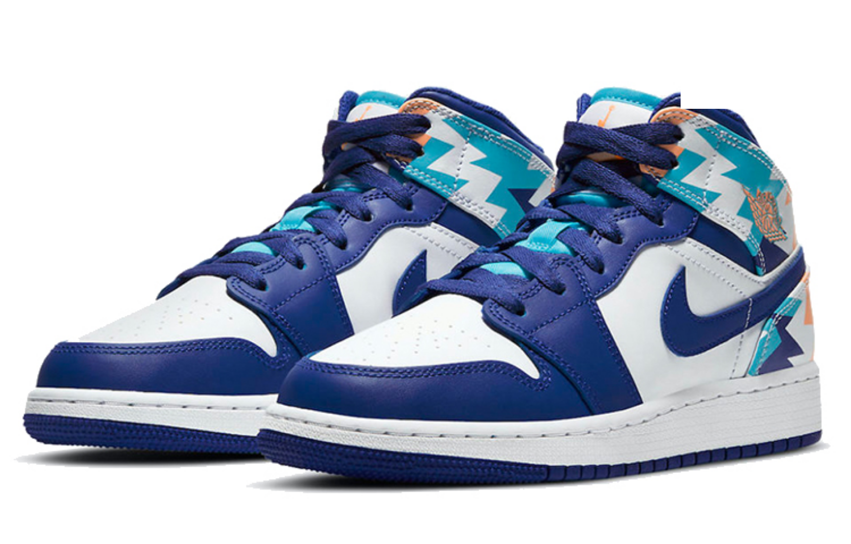 Фото № 3 с приближением к товару «‎Nike Air Jordan 1 Mid (GS) WhiteBlue»