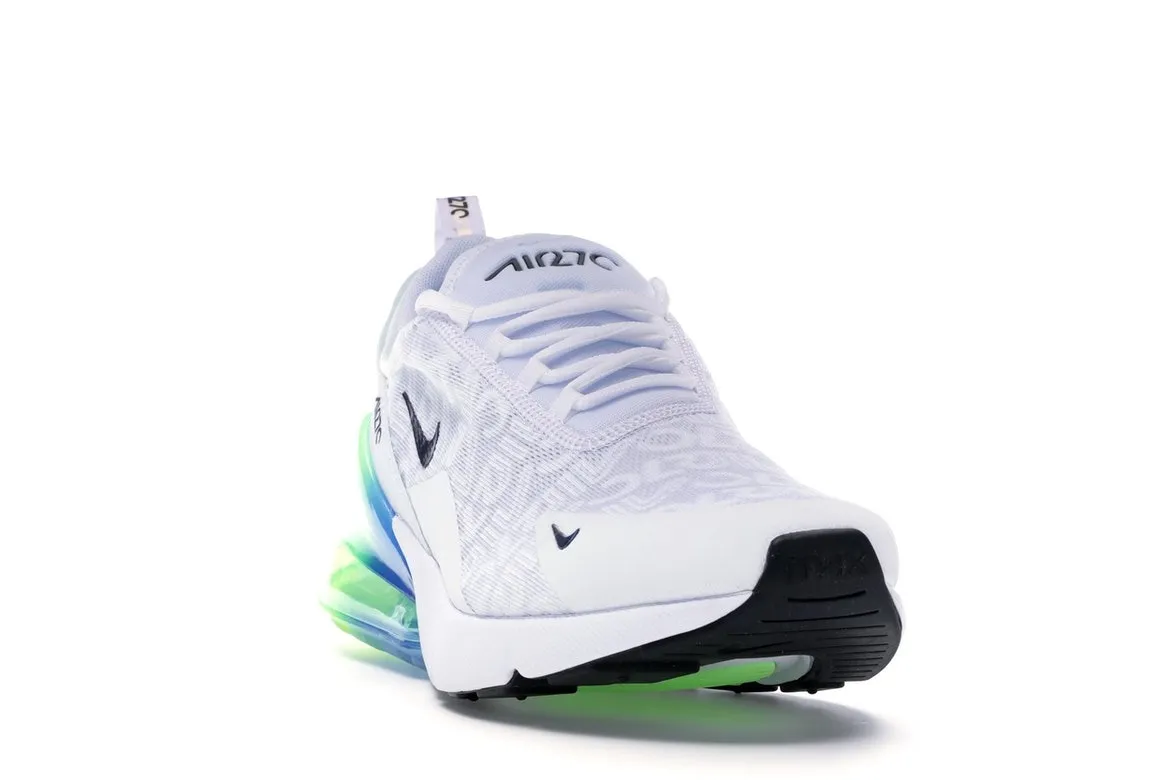 Фото № 2 с приближением к товару «‎Nike Air Max 270 White Lime Blast Photo Blue»
