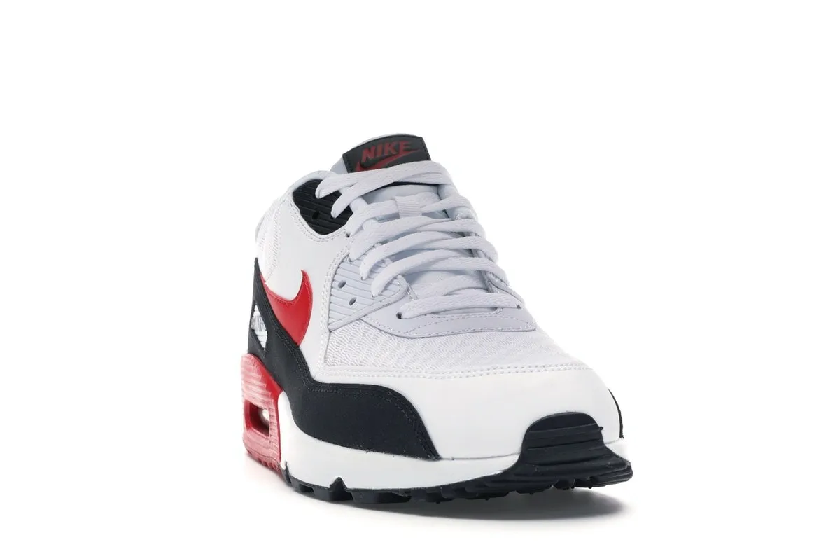 Фото № 4 с приближением к товару «‎Nike Air Max 90 White University Red Black»