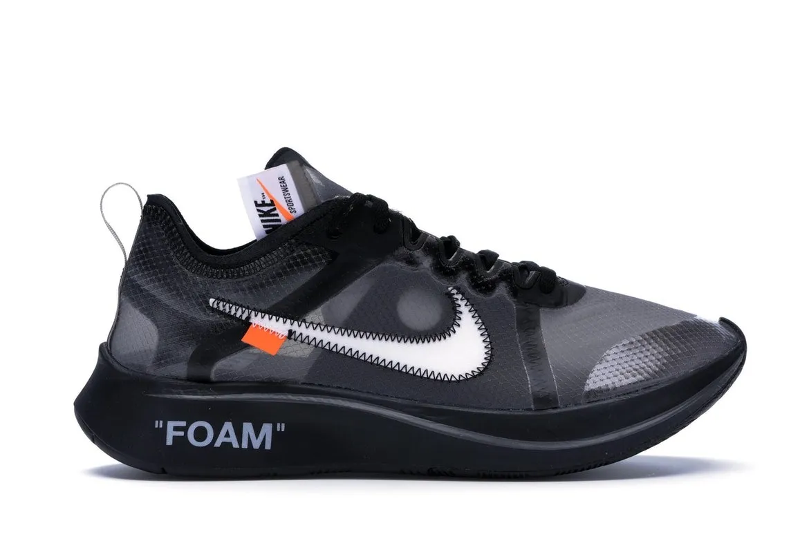 Фото № 1 с приближением к товару «‎Nike Zoom Fly Off-White Black Silver»