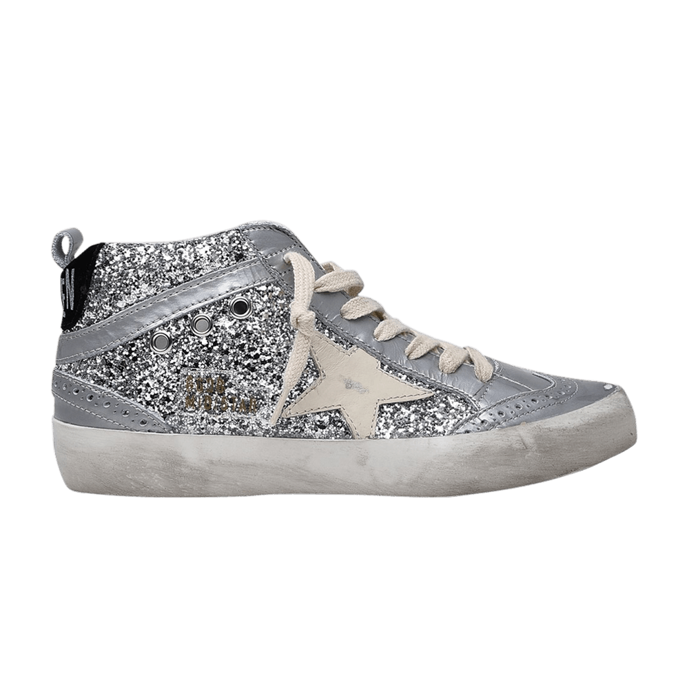 Golden Goose Women's Mid Star Silver Glitter