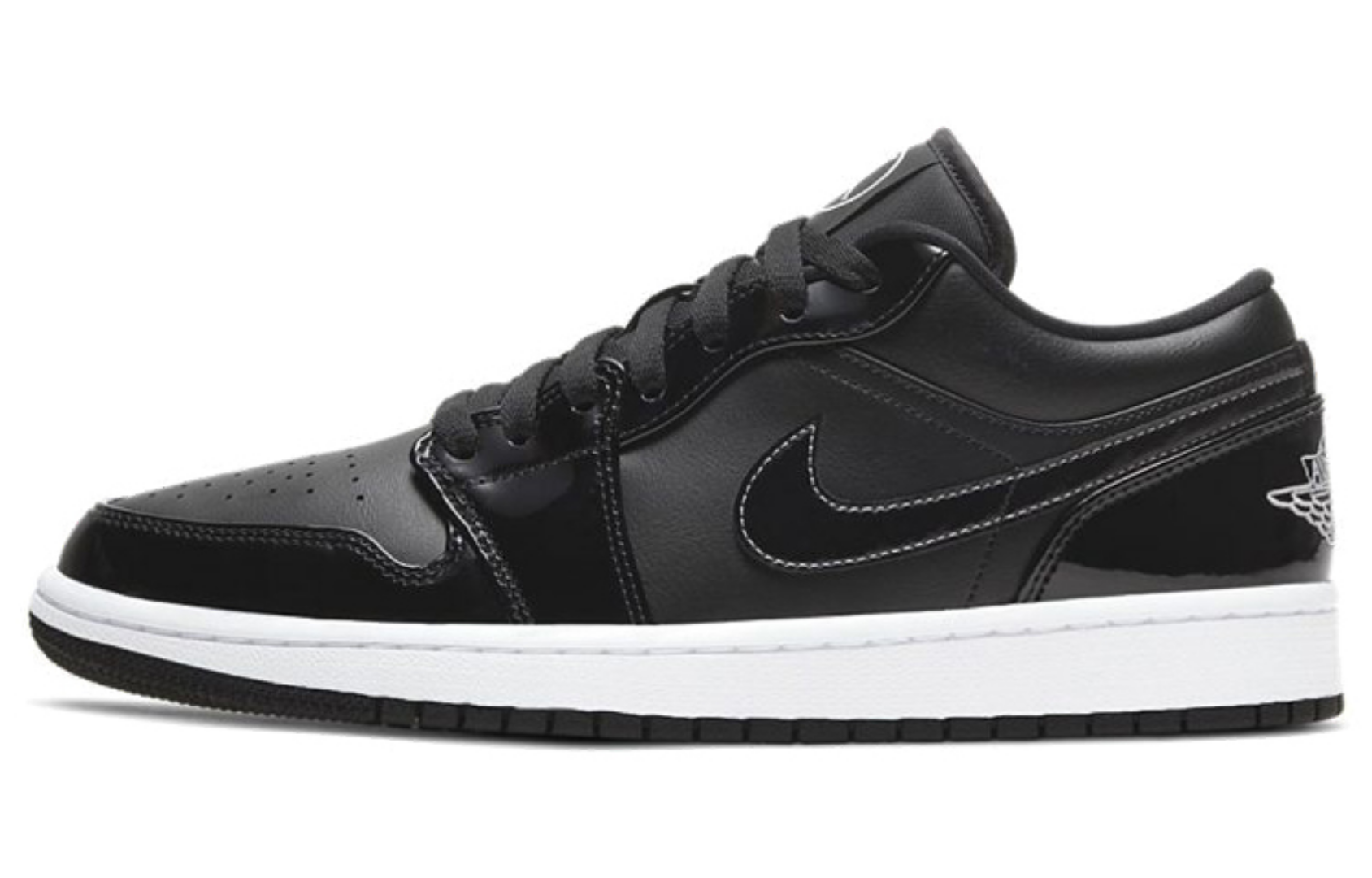 Фото № 1 с приближением к товару «‎Nike Air Jordan 1 Low SE ASW "Black And White" Patent Leather All Star BlackWhite»