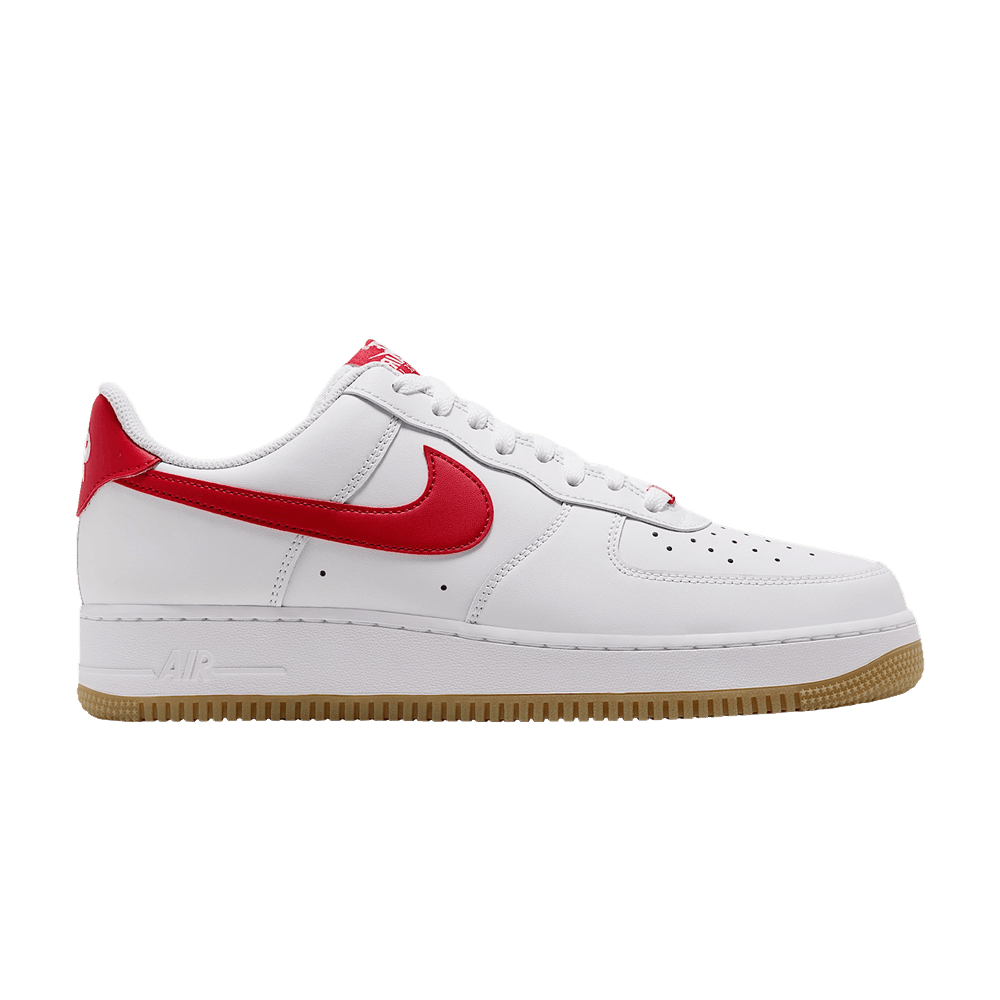 Nike Air Force 1 07 White Gum Light Brown Challenge Red