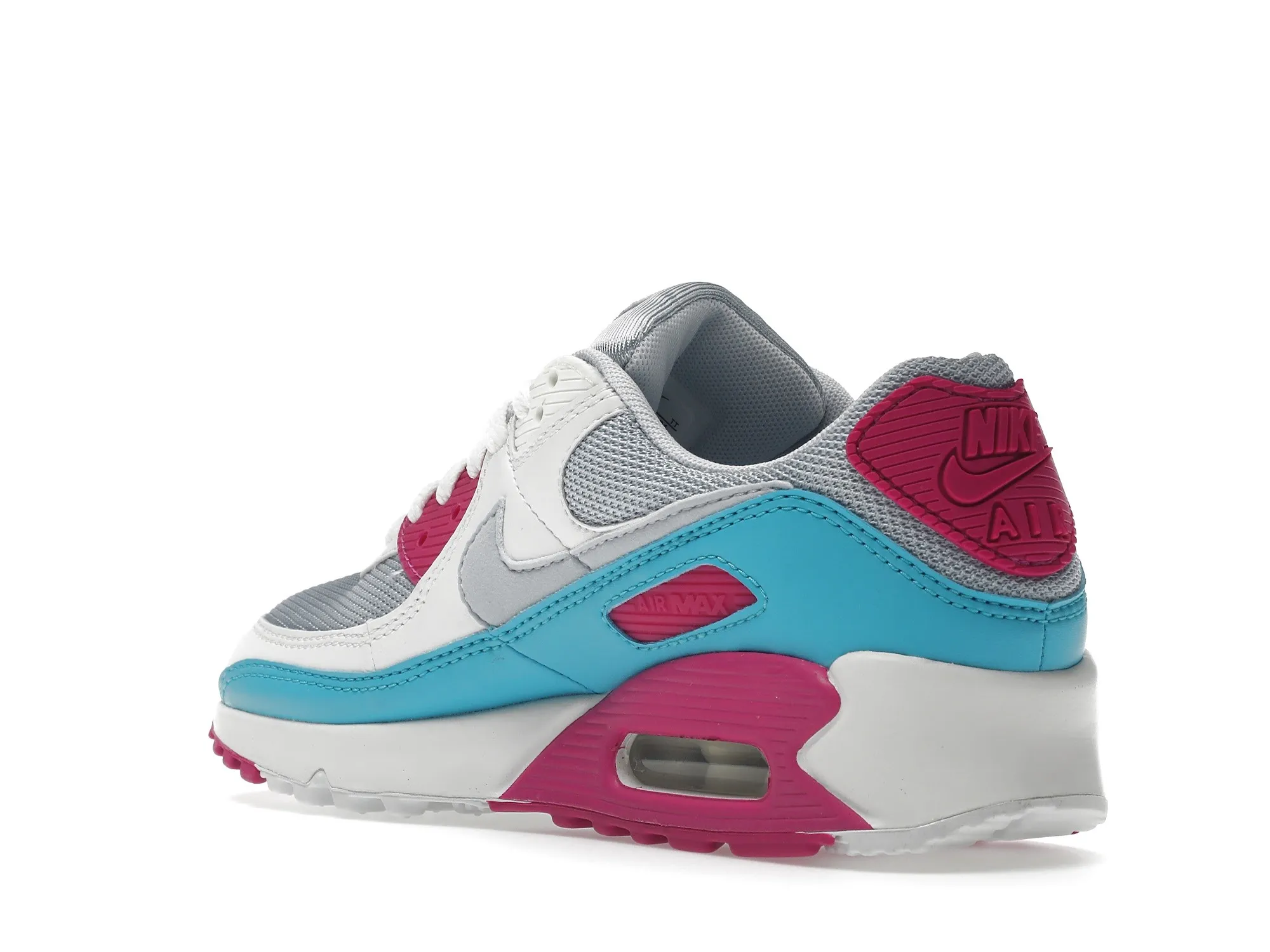 Фото № 5 с приближением к товару «‎Nike Air Max 90 White Vivid Pink Light Blue Fury »