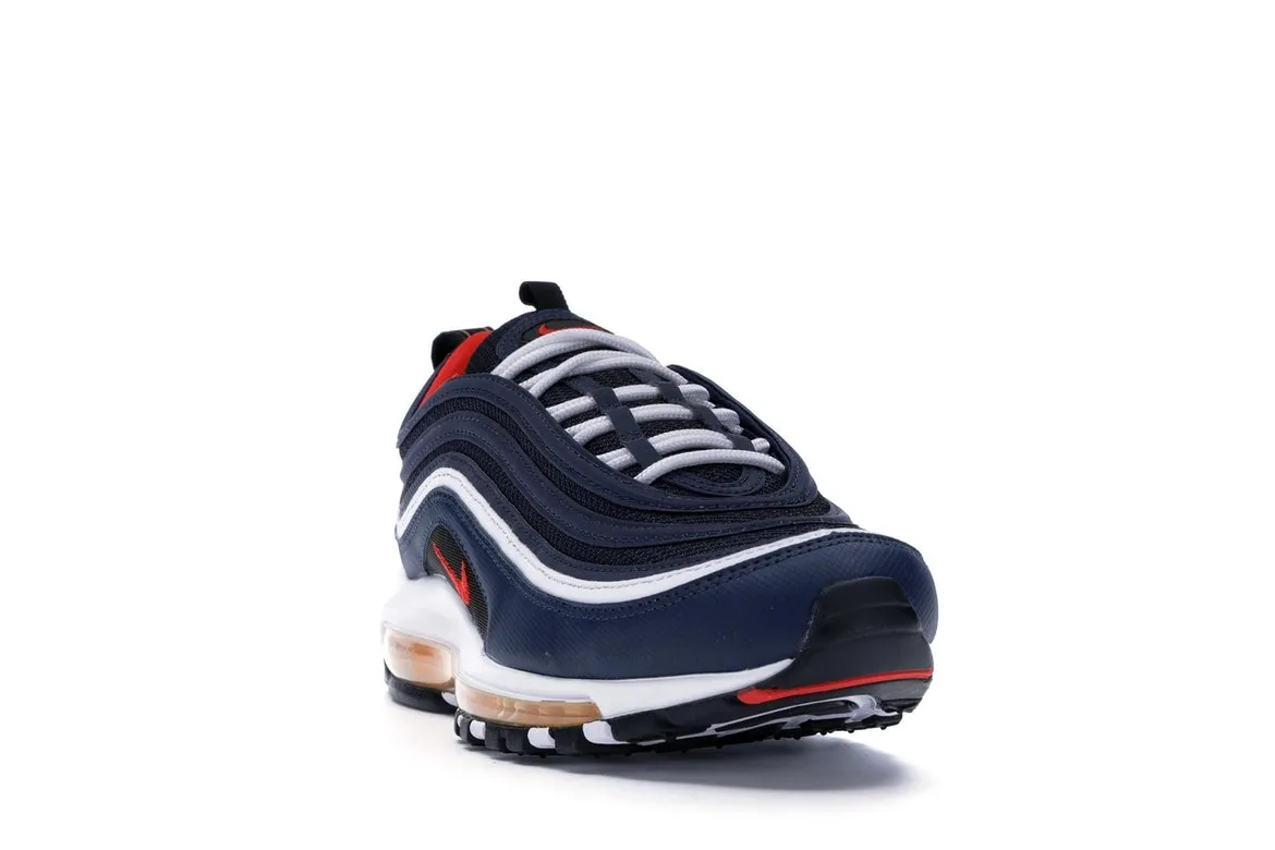 Фото № 2 с приближением к товару «‎Nike Air Max 97 Midnight Navy Habanero Red»