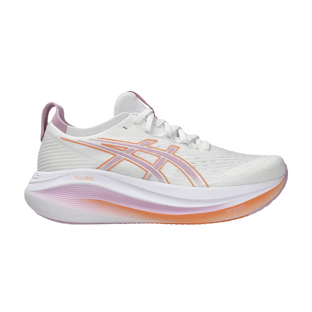 ASICS Women's Gel Nimbus 27 Wide White Light Ube