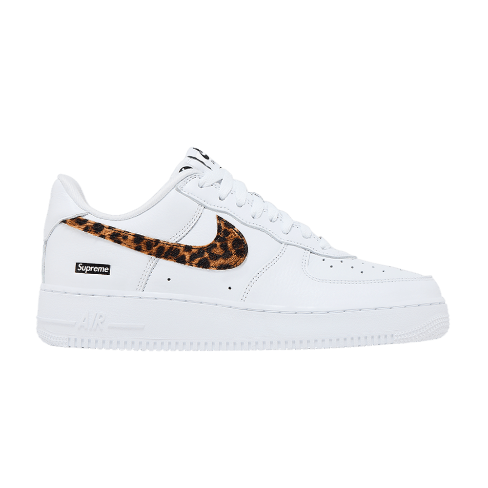 Supreme x GOODENOUGH x Nike Air Force 1 Low White Cheetah Print
