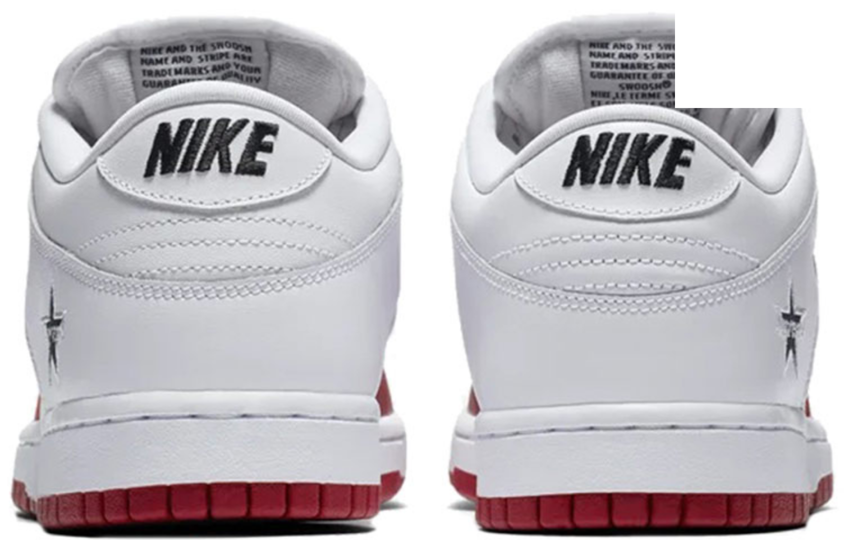 Фото № 4 с приближением к товару «‎Supreme x Nike SB Dunk Low Skate shoes whitered»