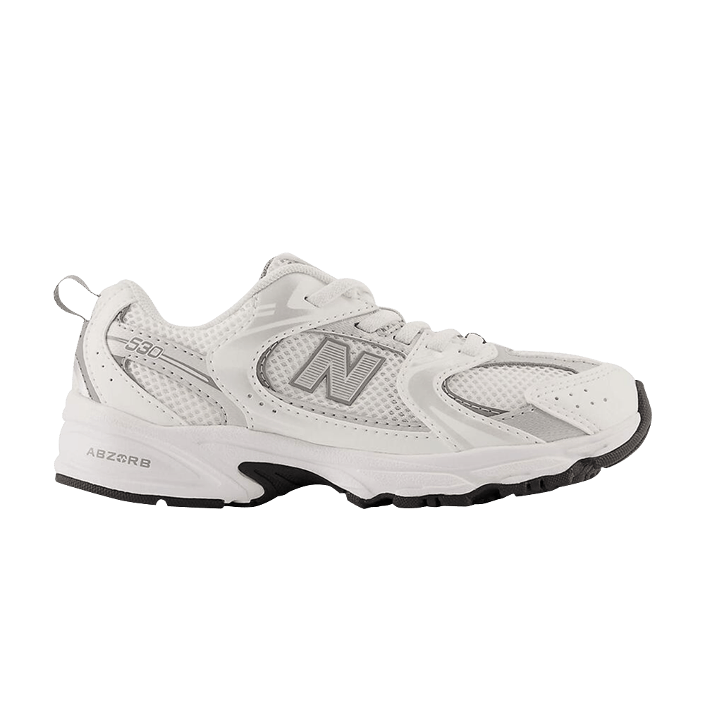 New Balance 530 Little Kid Wide White Silver