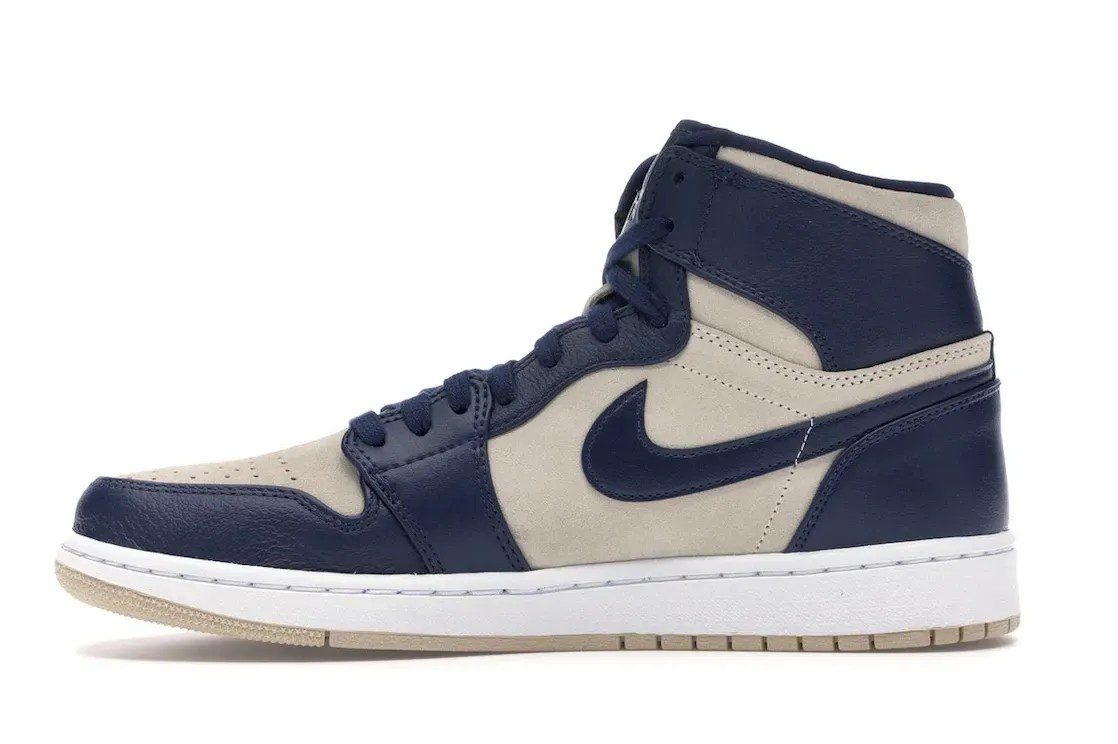 Фото № 3 с приближением к товару «‎Jordan 1 Retro Premium Midnight Navy Light Cream »