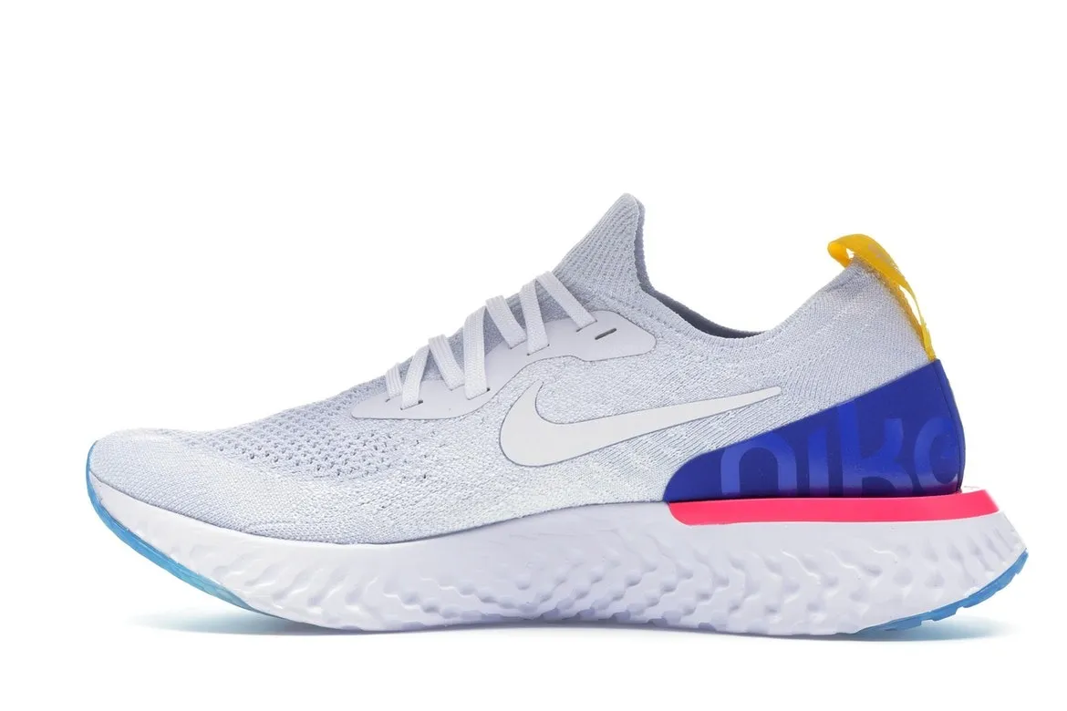 Фото № 5 с приближением к товару «‎Nike Epic React Flyknit White Racer Blue Pink Blast»