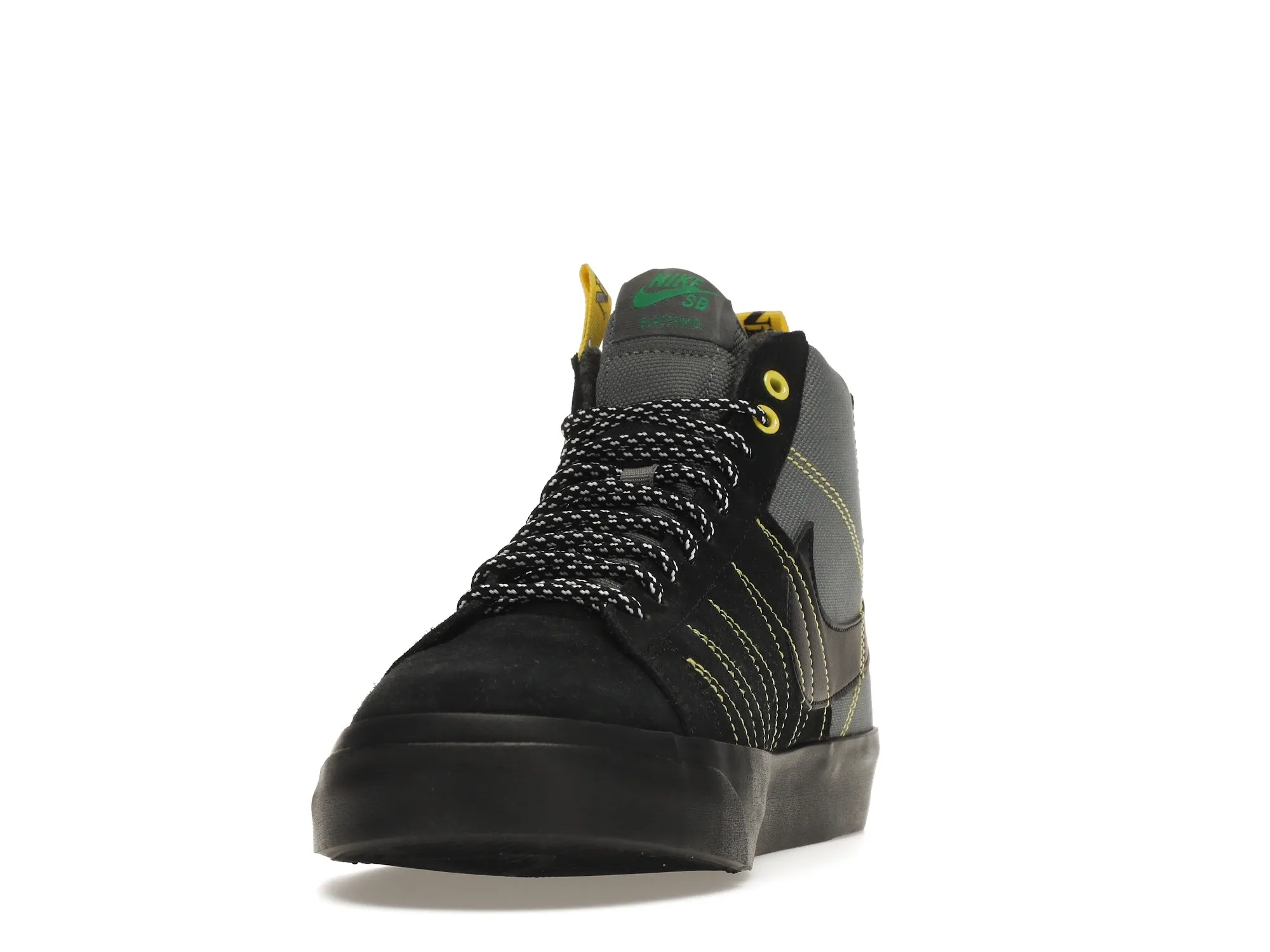 Фото № 4 с приближением к товару «‎Nike SB Zoom Blazer Mid PRM Acclimate Cool Grey Yellow Strike»