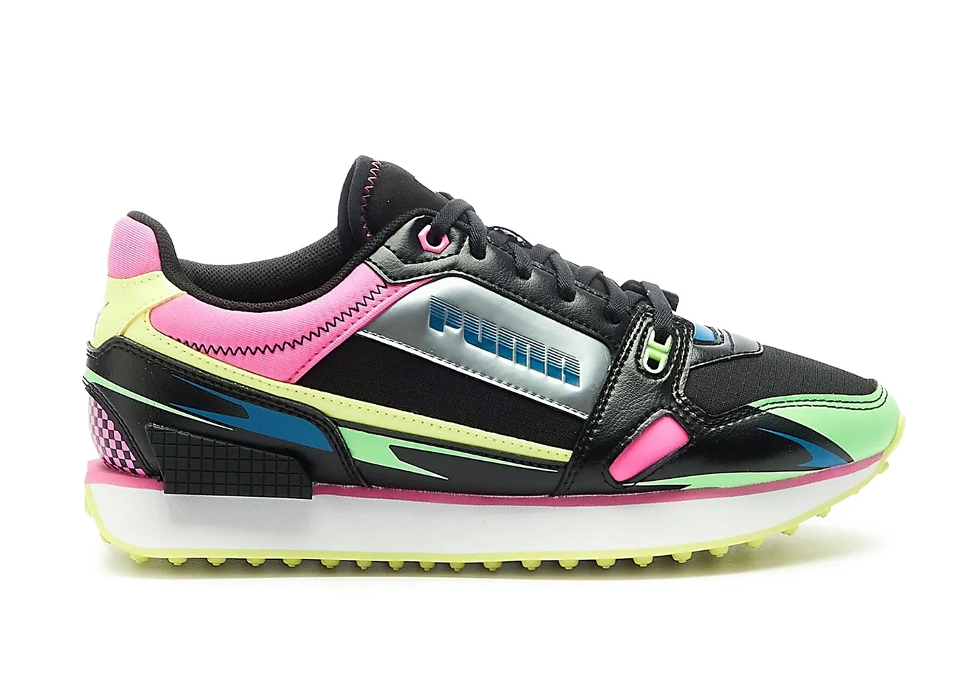 Фото № 1 с приближением к товару «‎Puma Mile Rider Sunny Getaway Black Electro Green Pink »