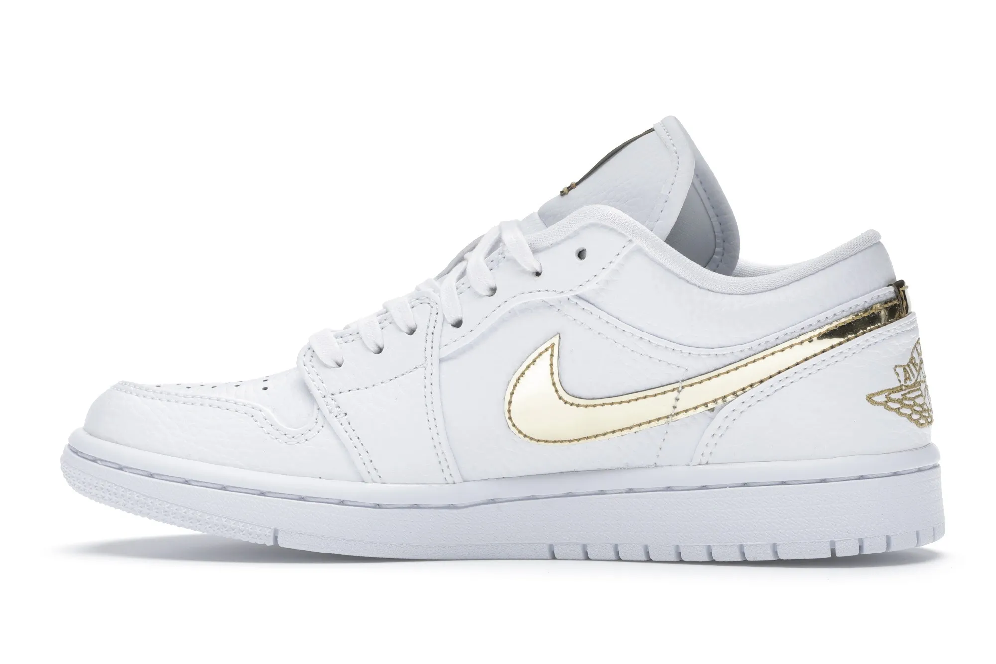 Фото № 6 с приближением к товару «‎Jordan 1 Low White Metallic Gold »