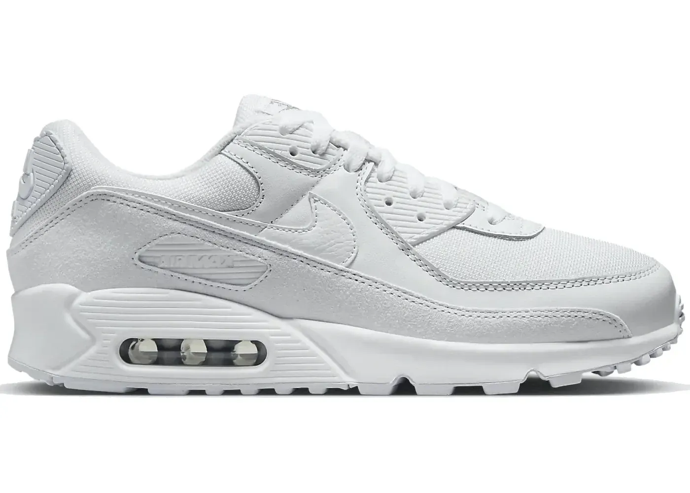 Фото № 1 с приближением к товару «‎Nike Air Max 90 Premium White Metallic Silver (2023)»