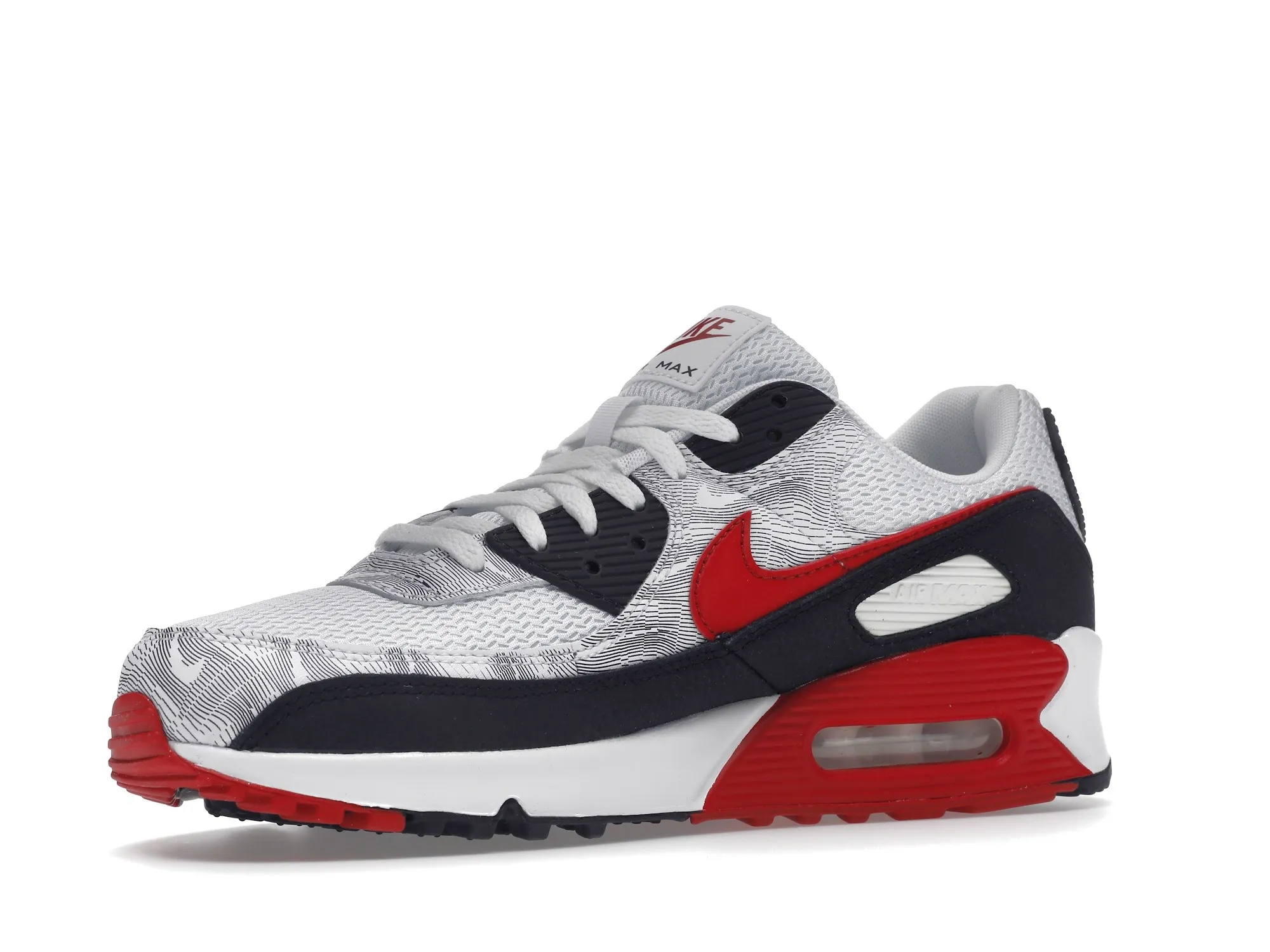 Фото № 4 с приближением к товару «‎Nike Air Max 90 Topography White University Red»
