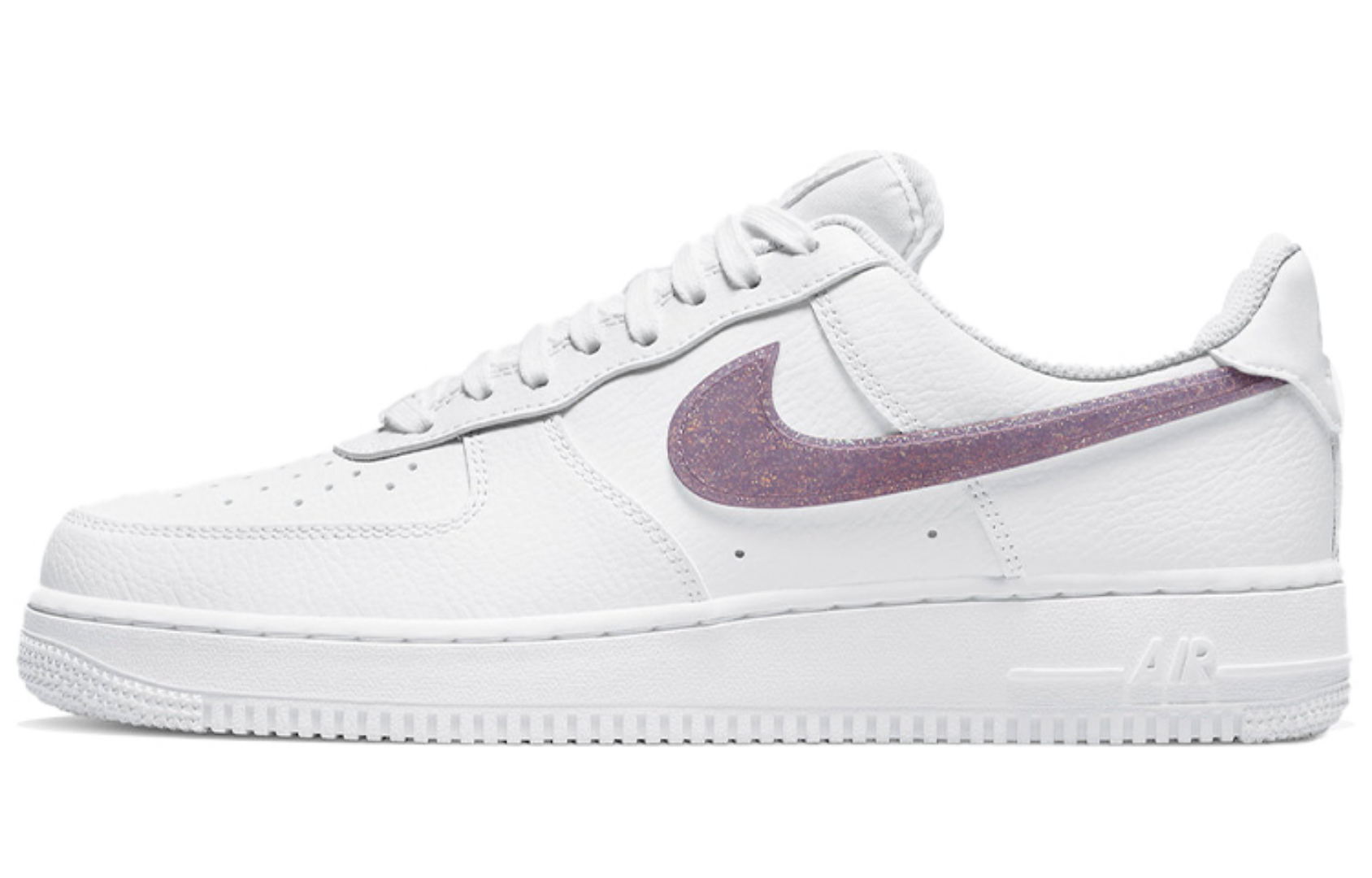 Фото № 1 с приближением к товару «‎Nike Air Force 1 Low "Glitter Swoosh" Low-Top Sneakers WhitePurple»