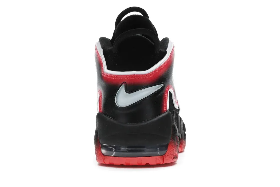 Фото № 4 с приближением к товару «‎Nike Air More Uptempo Black White Laser Crimson»
