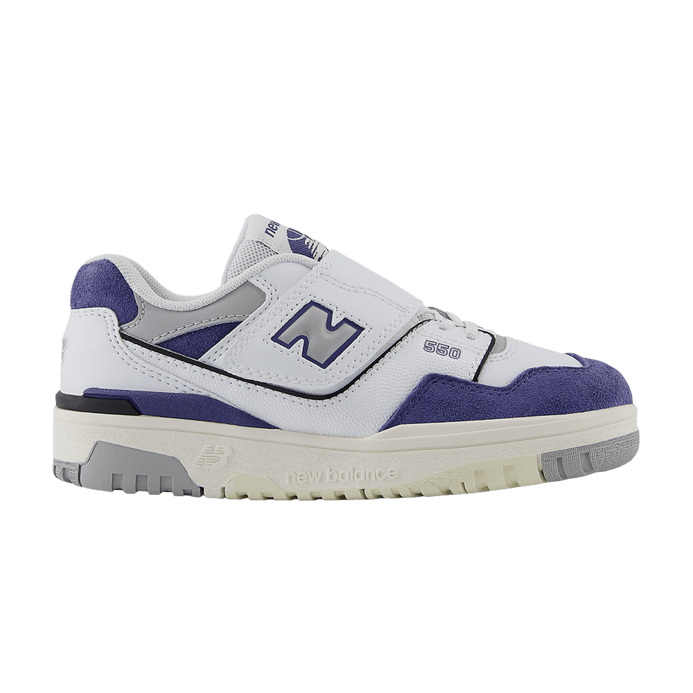New Balance 550 Hook & Loop Little Kid White Raincloud Indigo