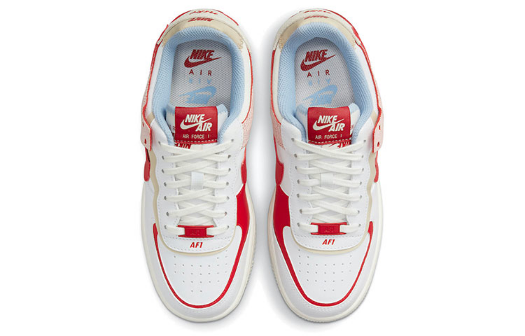 Фото № 4 с приближением к товару «‎Nike Air Force 1 Low Shadow Skate shoes whiteredblue»