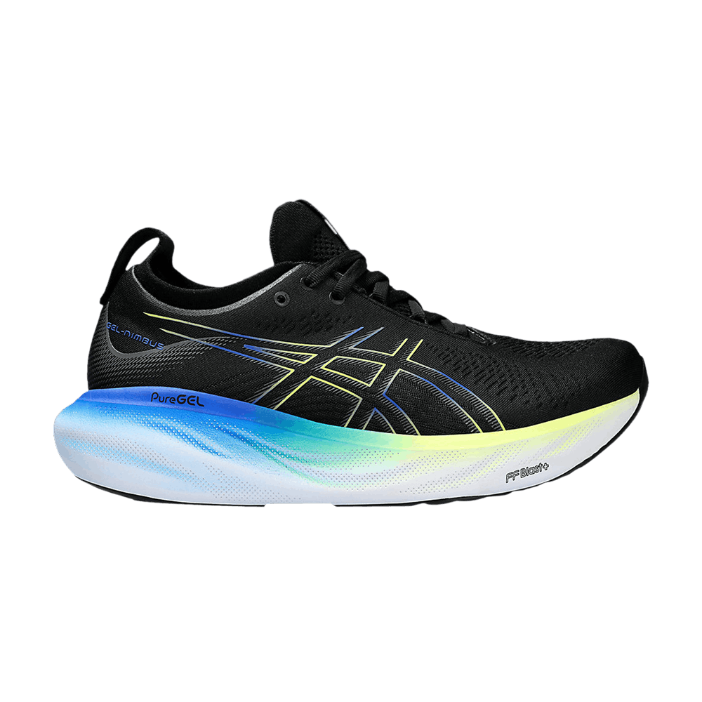 Asics Gel Nimbus 25 4E Wide Black Glow Yellow