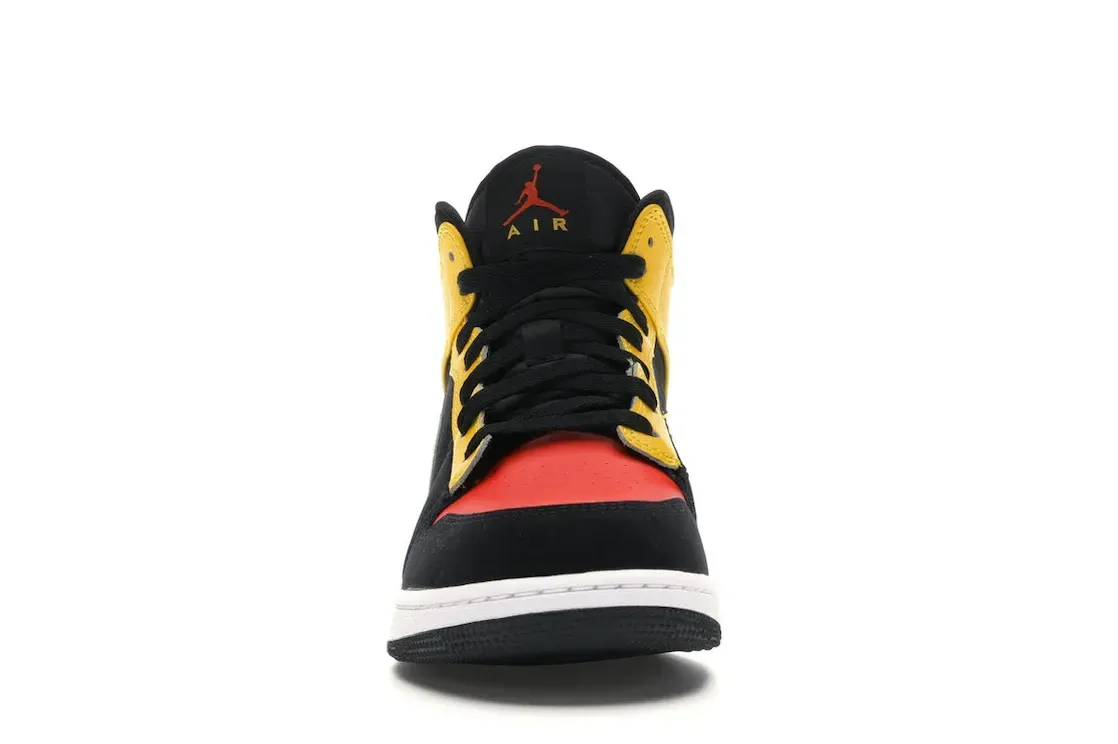 Фото № 2 с приближением к товару «‎Jordan 1 Mid Black Amarillo Team Orange »