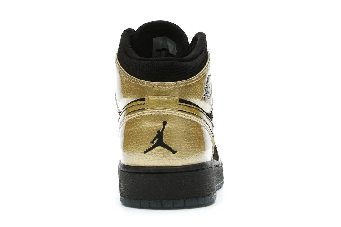 Фото № 4 с приближением к товару «‎Jordan 1 Mid Metallic Gold Coin Black »