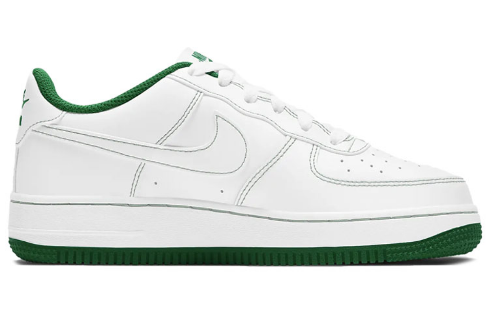 Фото № 2 с приближением к товару «‎Nike Air Force 1 Low (GS) WhiteGreen»