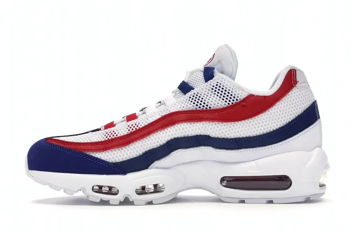 Фото № 3 с приближением к товару «‎Nike Air Max 95 White Deep Royal Blue Gym Red»