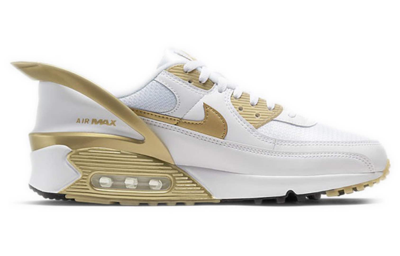 Фото № 2 с приближением к товару «‎Nike Air Max 90 Flyease 'Metallic Gold'»