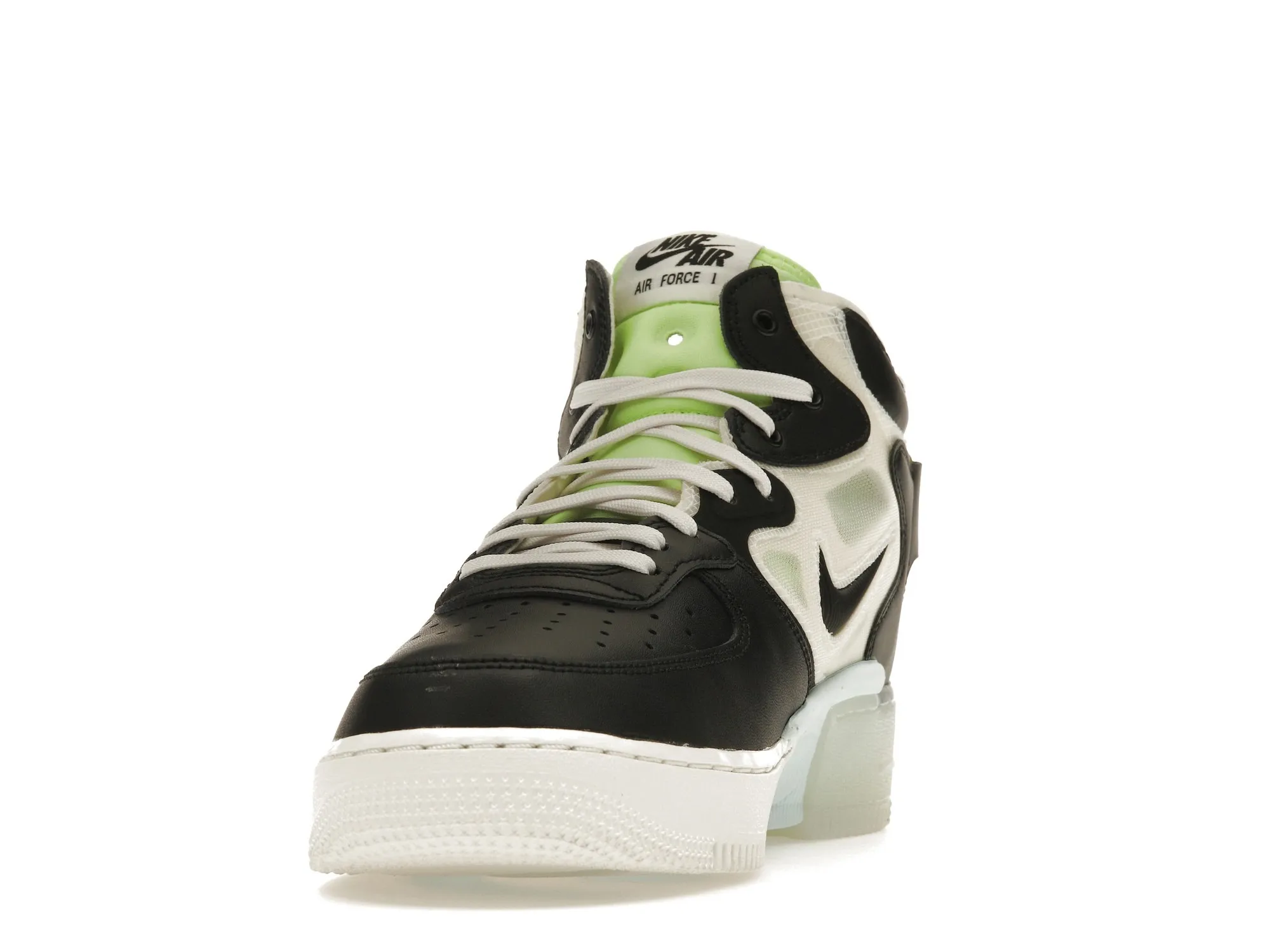 Фото № 2 с приближением к товару «‎Nike Air Force 1 React Mid Black Sail Ghost Green»