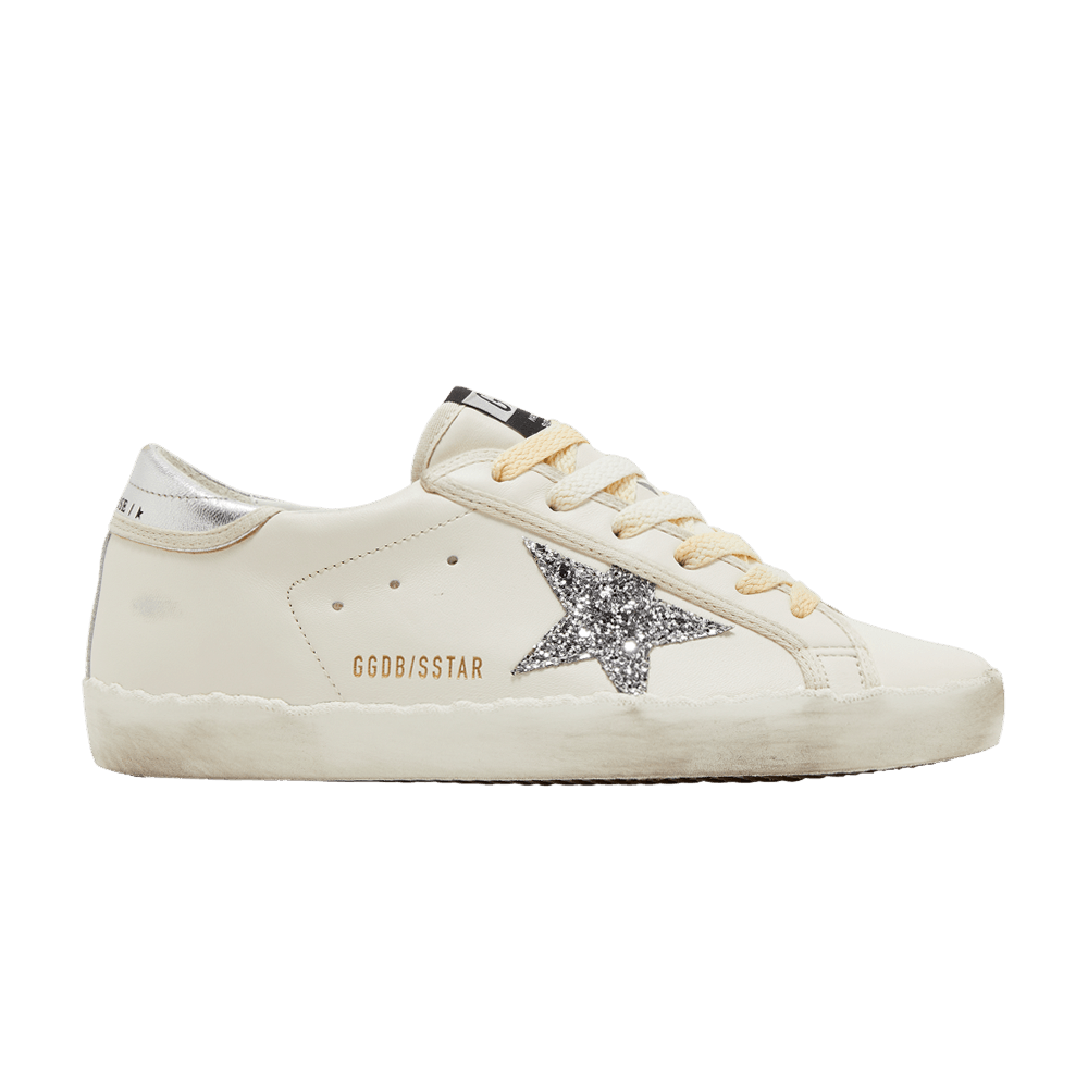 Golden Goose Women's Superstar White Silver Glitter