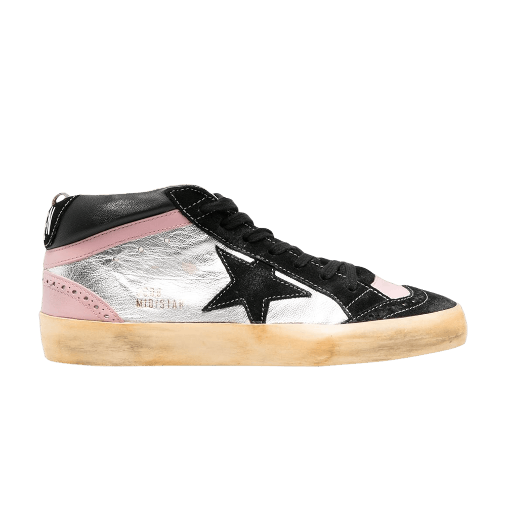 Golden Goose Women's Mid Star Black Silver Pink
