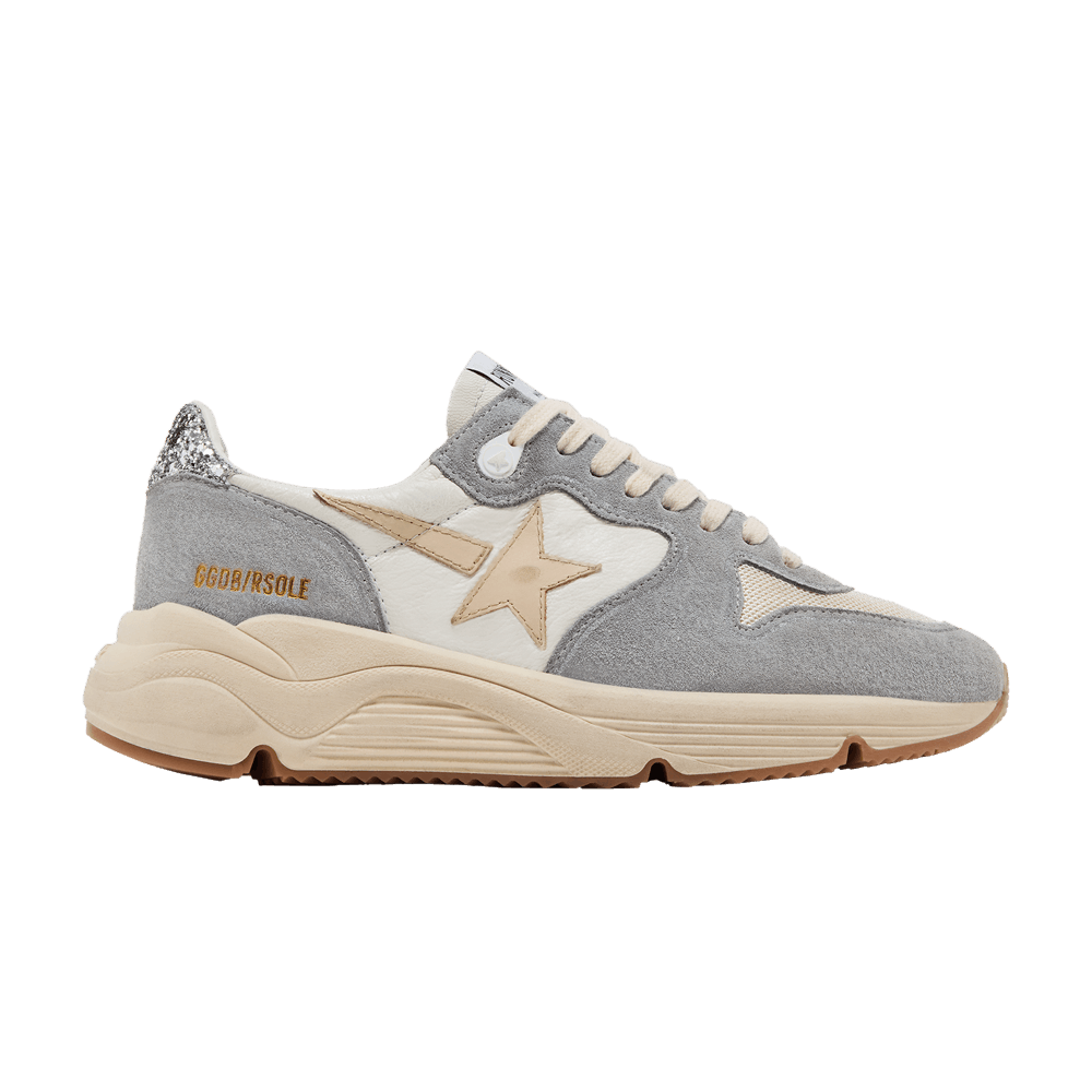 Golden Goose Women's Running Sole Silver White Cream