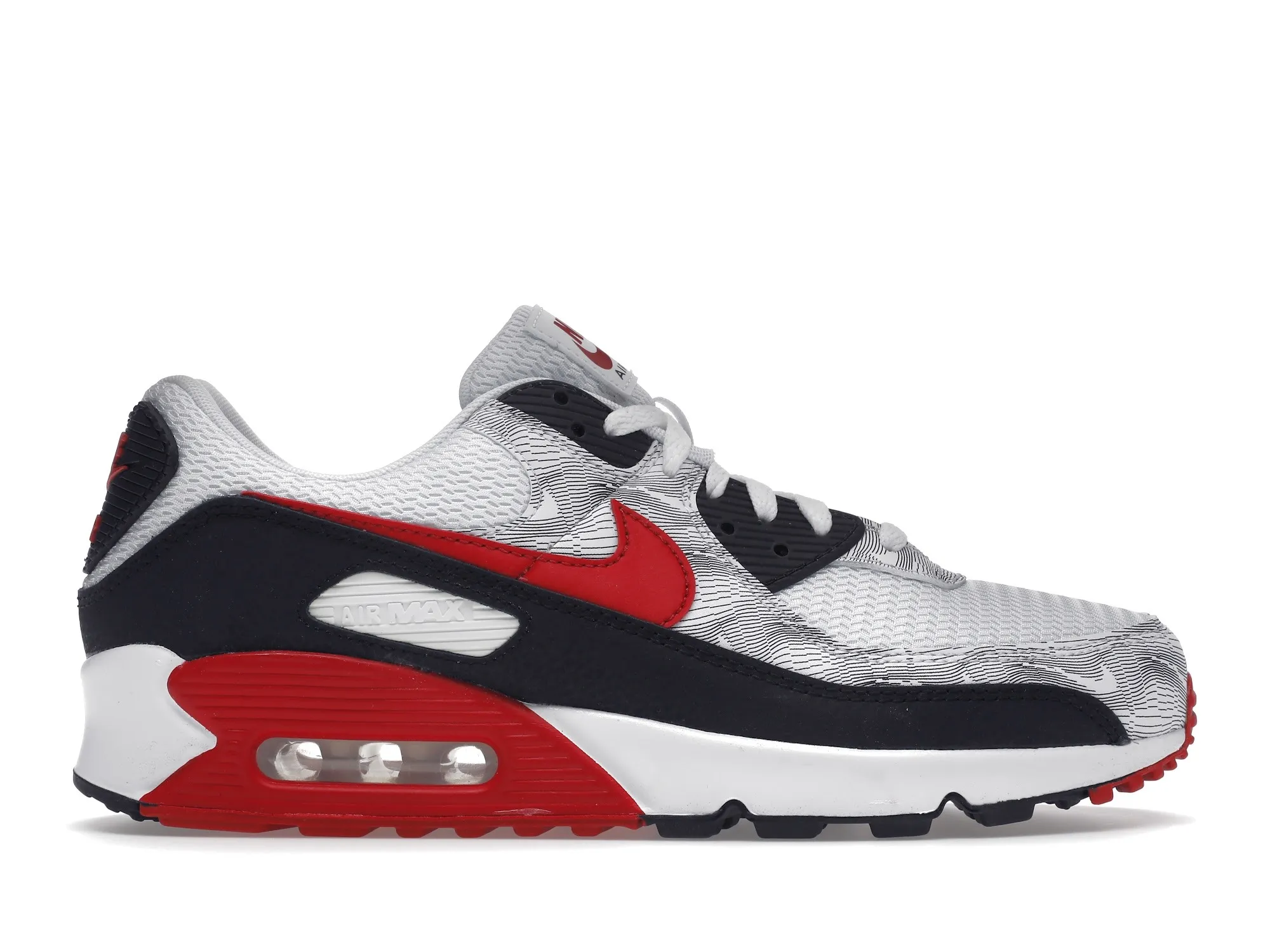 Nike Air Max 90 Topography White University Red DJ0639 100