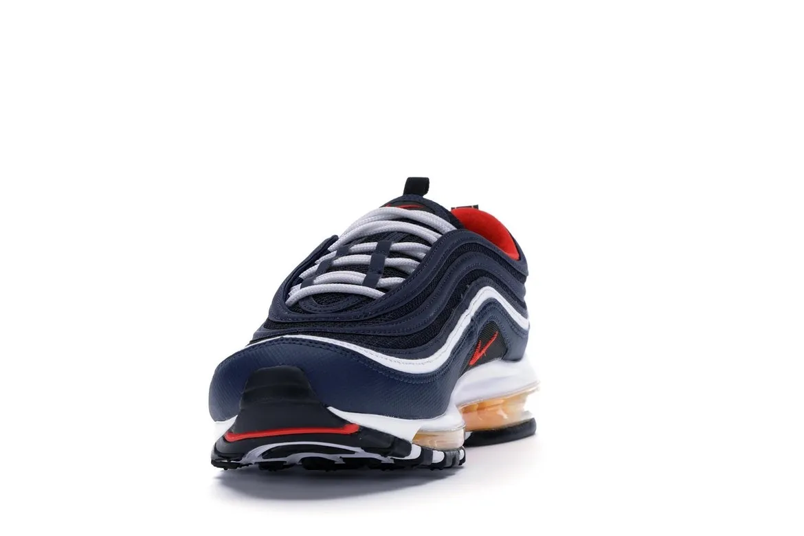 Фото № 4 с приближением к товару «‎Nike Air Max 97 Midnight Navy Habanero Red»