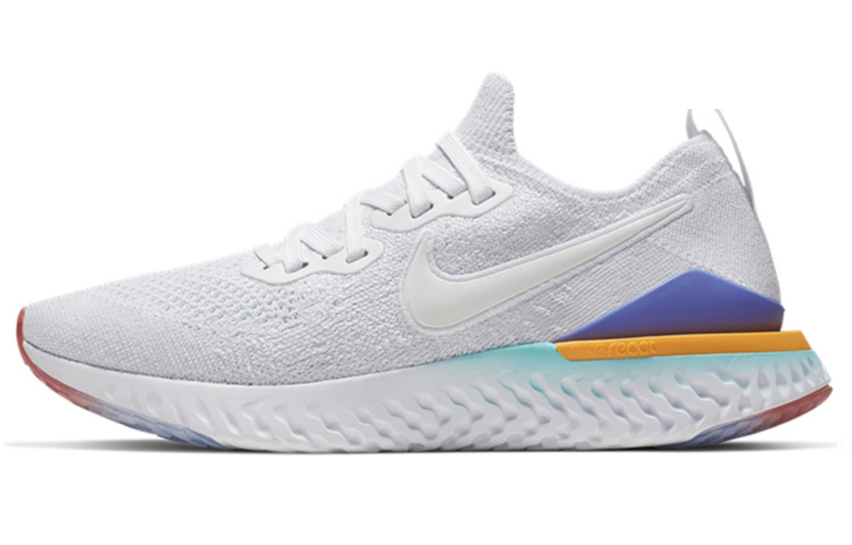 Фото № 1 с приближением к товару «‎Nike Epic React Flyknit 2 White Hyper Jade Ember Glow (W)»