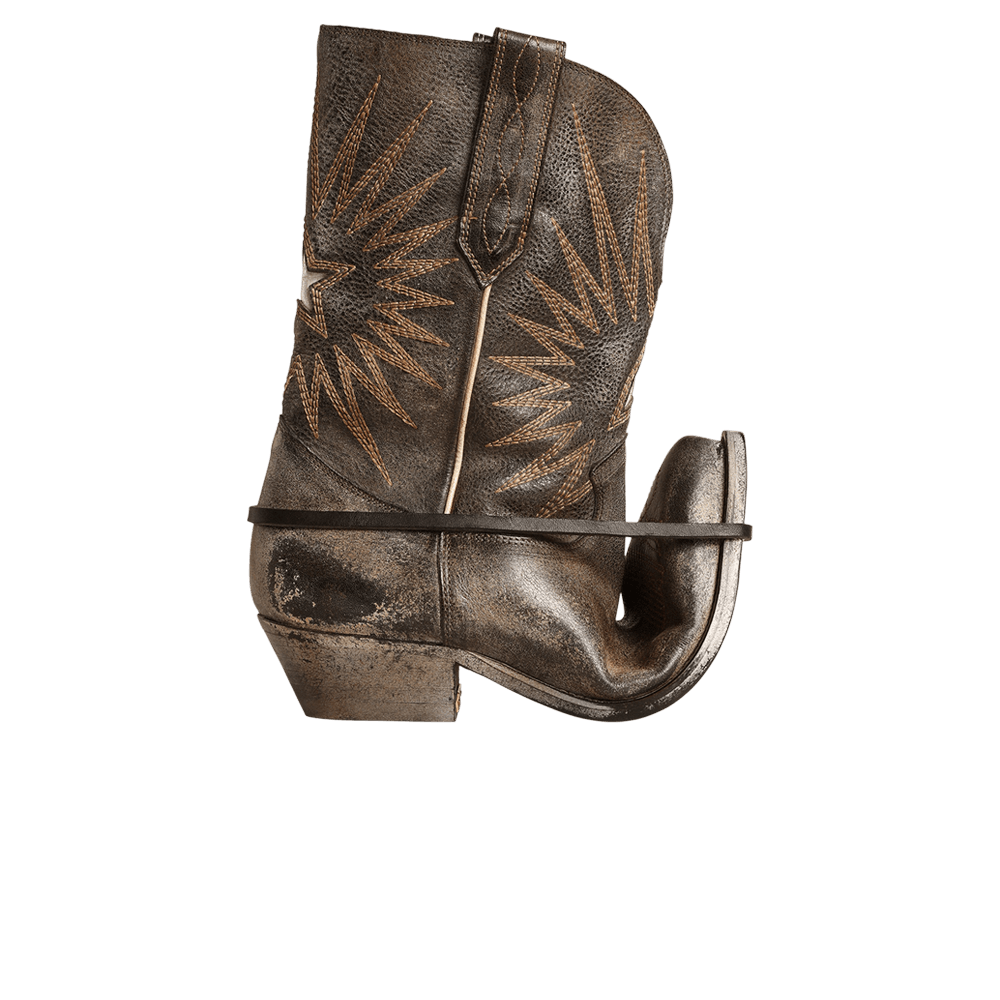 Golden Goose Women's Low Wish Star Boot Black Ecru Silver