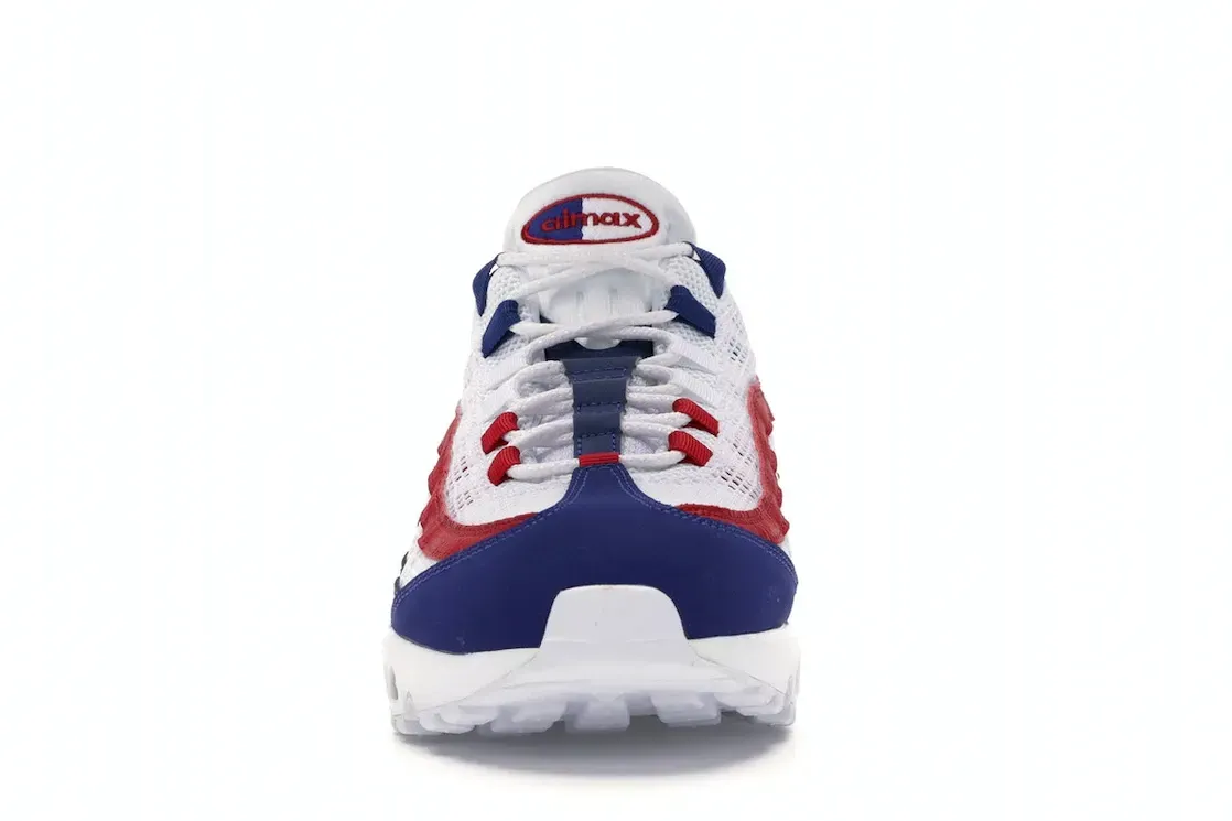 Фото № 2 с приближением к товару «‎Nike Air Max 95 White Deep Royal Blue Gym Red»