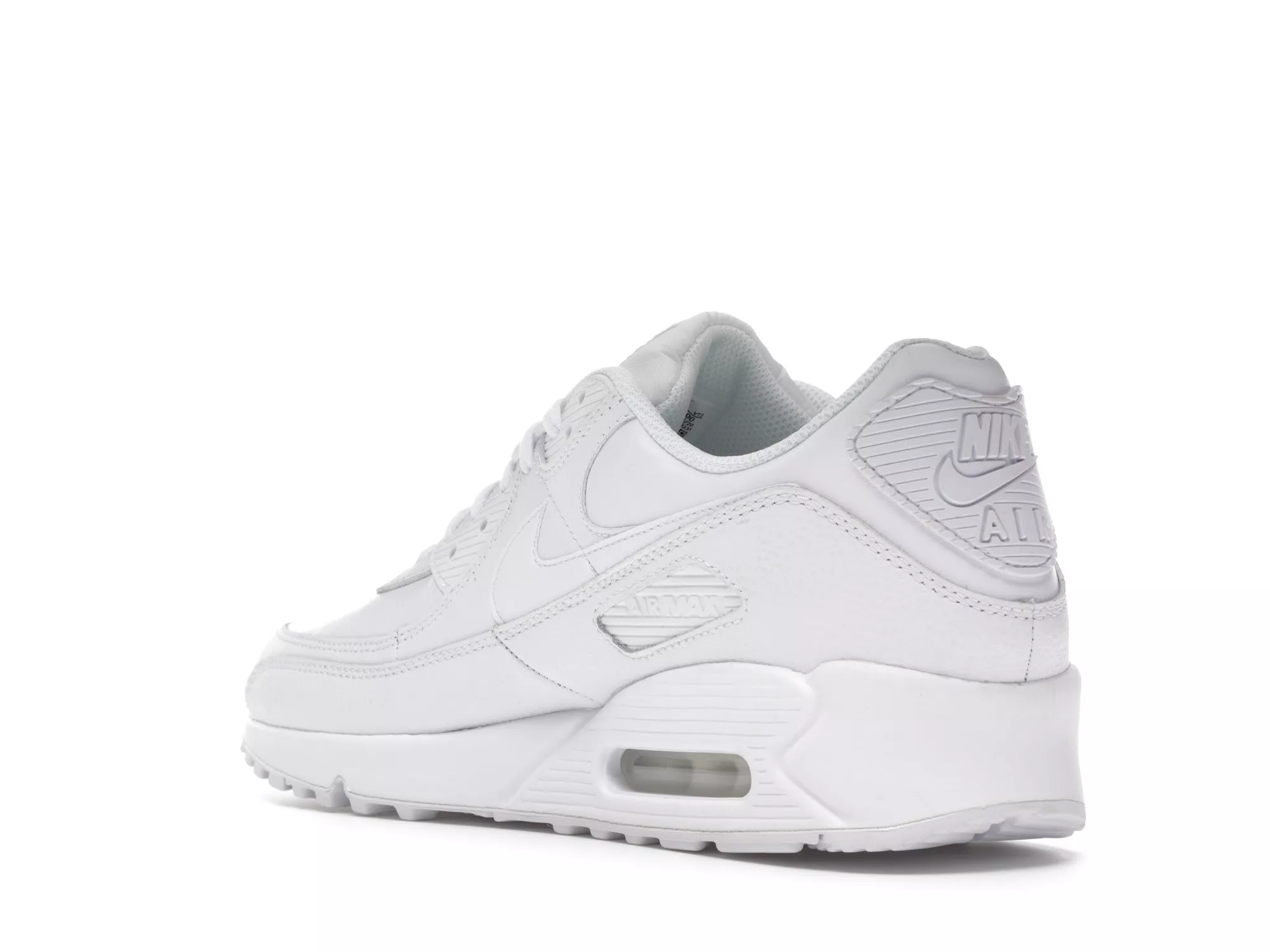 Фото № 4 с приближением к товару «‎Nike Air Max 90 Leather Triple White (2020)»