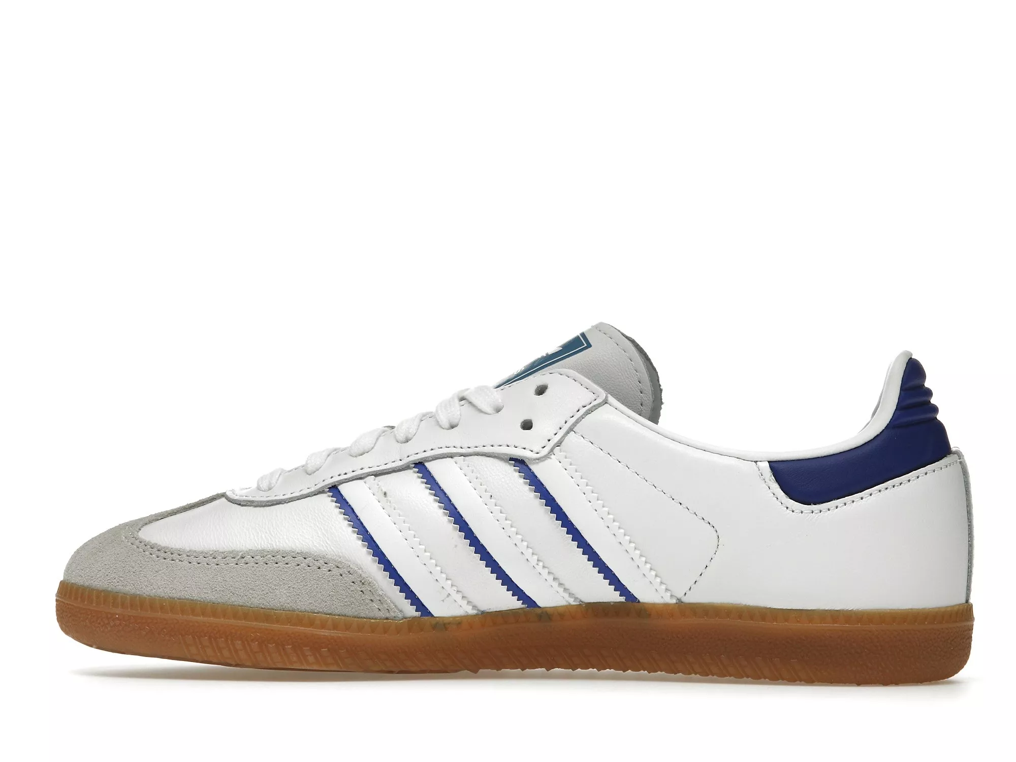 Фото № 2 с приближением к товару «‎adidas Samba Leather Cloud White Lucid Blue»