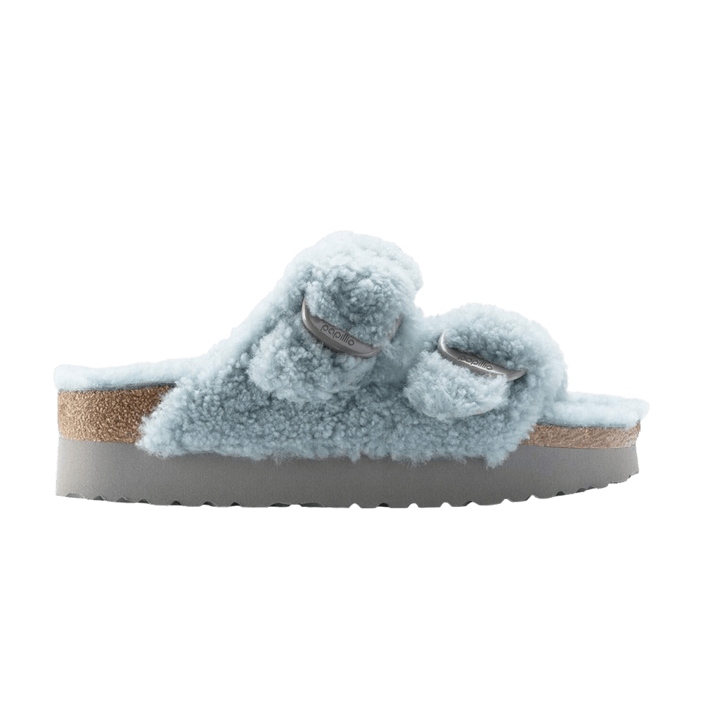 Birkenstock Arizona Big Buckle Shearling Faded Aqua