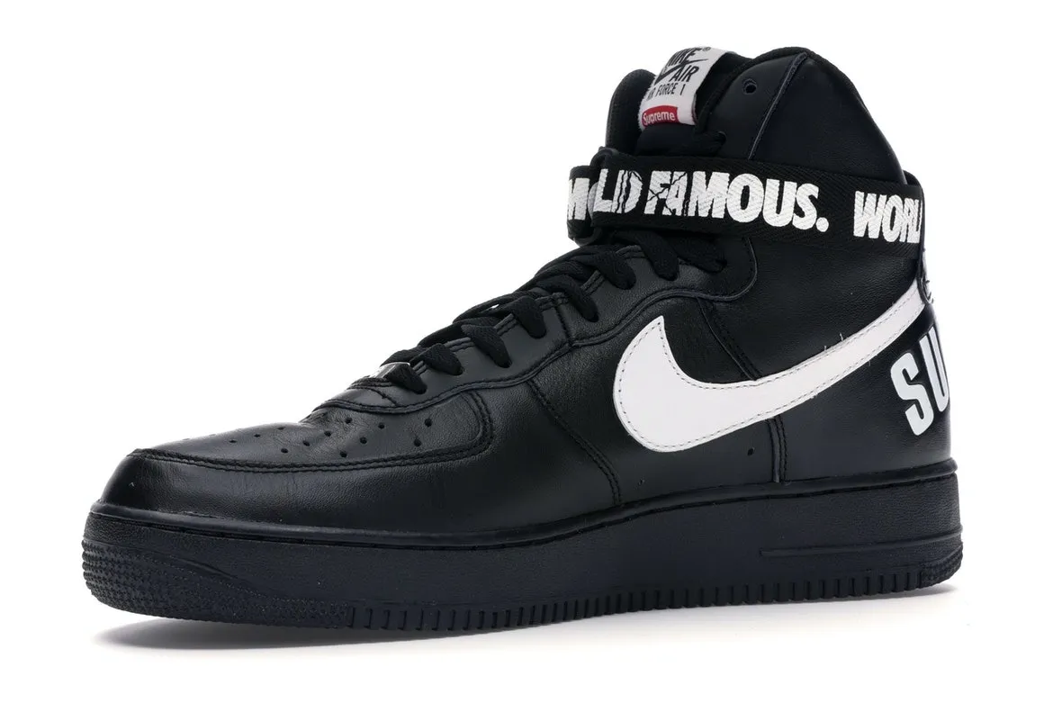 Фото № 2 с приближением к товару «‎Nike Air Force 1 High Supreme World Famous Black»
