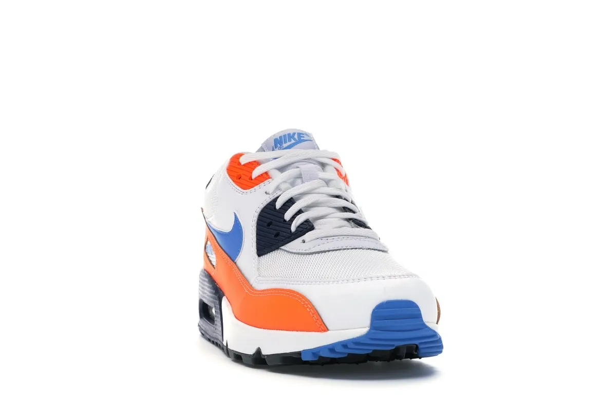 Фото № 2 с приближением к товару «‎Nike Air Max 90 White Photo Blue Total Orange»