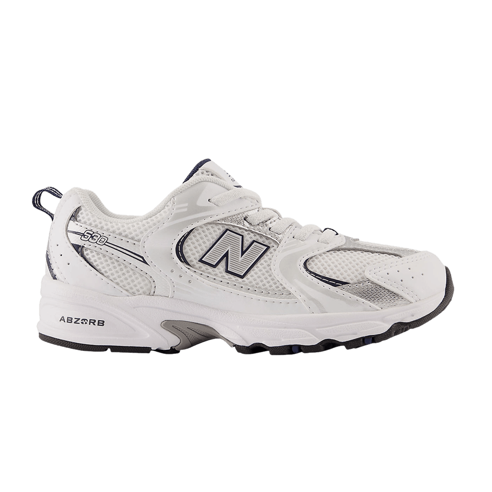 New Balance 530 Bungee Little Kid Wide White Natural Indigo