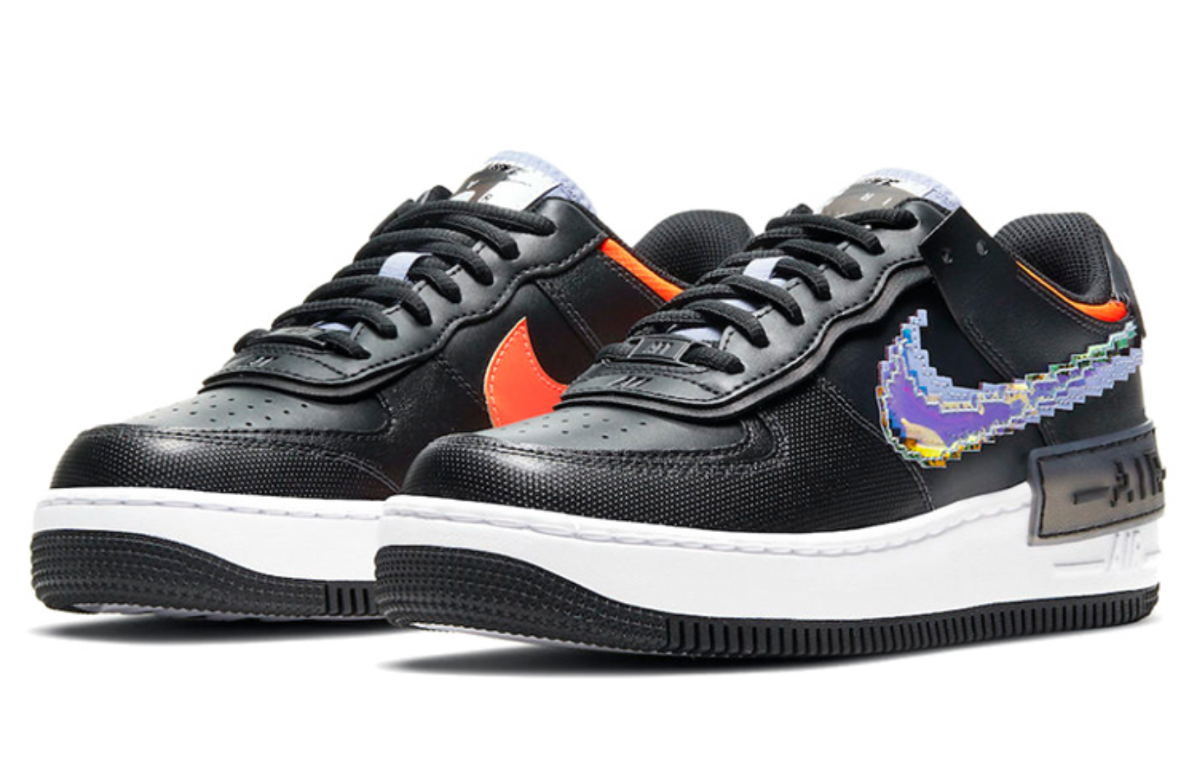 Фото № 3 с приближением к товару «‎Nike Air Force 1 Shadow "Pixel" BlackOrange»